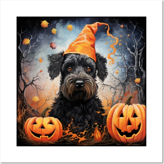 Halloween Kerry blue terrier Wall Art by NatashaCuteShop